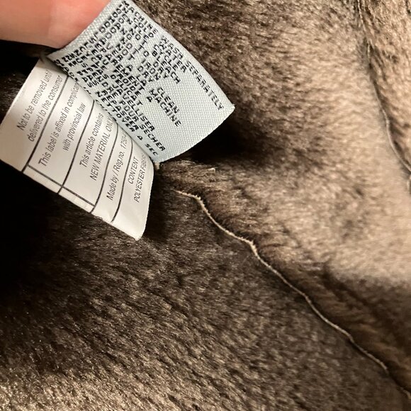 Tower by London Fog Hooded Coat Faux Suede with Faux Fur Shearling Lining Tan - Picture 11 of 11